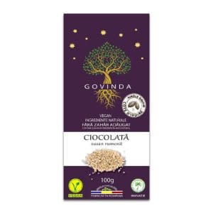 Ciocolată artizanală vegană cu Susan Rumenit, 100g | Govinda