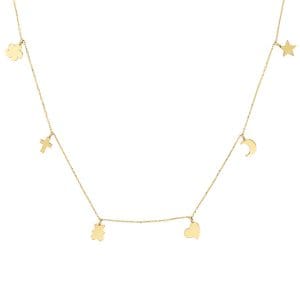 Colier din aur 14k cu Elemente Variate