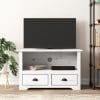 Comodă TV cu 2 sertare „BODO” alb 91x43x56 cm lemn masiv de pin