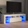 Comodă TV cu lumini LED, alb, 140×36,5×40 cm