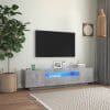 Comodă TV cu lumini LED, gri beton, 160x35x40 cm