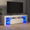 Comodă TV cu lumini LED, negru extralucios, 140×36,5×40 cm