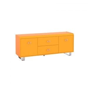 Comoda TV GIPSY GRQT132-U37, 2 usi, 2 sertare, orange, 153×41,5×62 cm