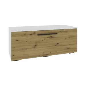 Comoda Kos, O Usa, Alb/Stejar Artisan, 95 x 40 x 39 cm