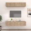 Comode TV, 4 buc., stejar sonoma, 80x30x30 cm, lemn prelucrat