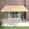 Copertină retractabilă, galben/alb, 4,5×3 m, textil/aluminiu