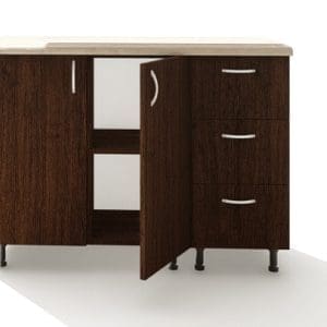 Corp Inferior cu Blat 120X50X90Cm, Culoare Wenge, Pal 18 mm