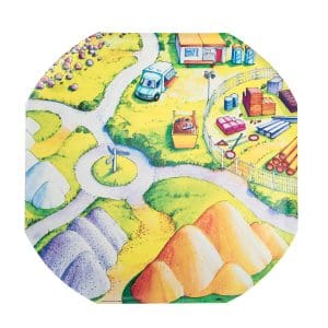 Covoraș pentru activități senzoriale – Micii constructori