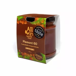 Cremă de ciocolată vegană cu alune, Piemont 60, 180g | All in – Natural food