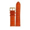 Curea Ceas din Piele, Imprimeu Model Crocodil, Catarama Aurie, 22mm, Portocaliu, ORSNCR03/22P