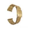 Curea ceas metalica, Otel inoxidabil, Model median carou, Catarama cu 2 butoane laterale, 20mm, Auriu