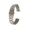 Curea ceas metalica, Otel inoxidabil, Model median liniar, Catarama 2 butoane laterale, 18mm, Argintiu