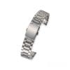 Curea ceas metalica, Otel inoxidabil, Model median liniar, Catarama 2 butoane laterale, 22mm, Argintiu