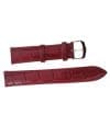 Curea pentru Ceas Piele Rosie, Lacuita, Imprimeu Crocodil, Catarama Argintie, 14mm