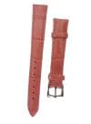 Curea pentru Ceas Piele Roz, Lacuita, Imprimeu Crocodil, Catarama Argintie, 22mm
