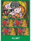 Cutie de colorat din catifea, cu 12 carioci – Sărutul ( Gustav Klimt), 24 x 17 x 13 cm