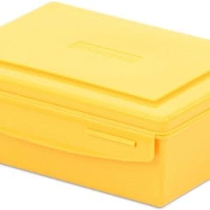 Cutie galbenă din plastic pentru depozitare, 19 x 15 x 7 cm