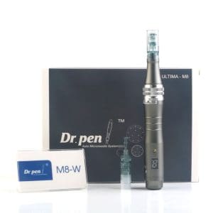DermaPen Techstar® Dr Pen M8, 2 Capete de Rezerva, Ace Otel Inoxidabil, Corp Aliaj, Ergonomic, Regenerare Piele, Lifting, Viteza Reglabila, 6 Viteze, Gri