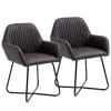 HomCom set 2 scaune cadru metalic X, 60×56.5x85cm, maro | AOSOM RO