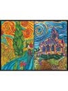 Dosar de colorat din catifea, cu 12 carioci – Mănăstirea din Auvers (36 x 26 x 1,8 cm)