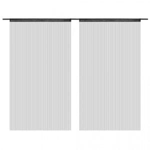 Draperii cu franjuri, 2 buc., 100 x 250 cm, negru