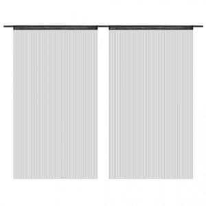 Draperii cu franjuri, 2 buc., 140 x 250 cm, negru