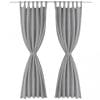 Draperii micro-satin cu bride, 2 buc, 140 x 175 cm, gri