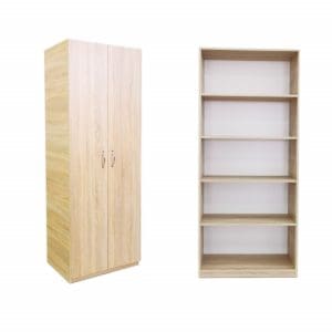 Dulap cu 2 Usi cu 4 Rafturi Depozitare 200x80x40 cm,Culoare Sonoma, Material PAL de 18mm