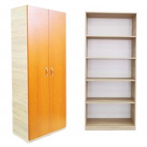 Dulap cu 2 Usi cu 4 Rafturi Depozitare 200x80x40 cm,Culoare Sonoma Cires, Material PAL de 18mm