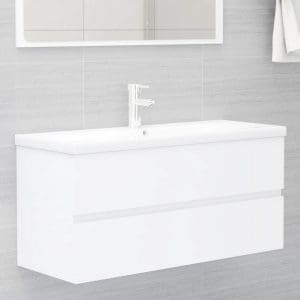 Dulap de chiuvetă, alb, 100×38,5×45 cm, PAL