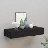 Dulap de perete cu sertar, negru, 60×23,5×10 cm, MDF