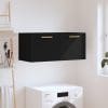 Dulap de perete, negru, 80×36,5×35 cm, lemn compozit