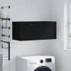 Dulap de perete, negru, 80×36,5×35 cm, lemn compozit