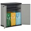 Dulap deșeuri de grădină, gri și negru, 68x40x85 cm, PP
