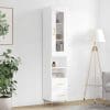 Dulap înalt, alb extralucios, 34,5x34x180 cm, lemn prelucrat