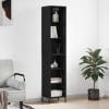 Dulap înalt, negru, 34,5×32,5×180 cm, lemn prelucrat