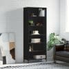 Dulap înalt, negru, 69,5×32,5×180 cm, lemn compozit
