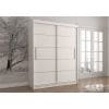 Dulap VISTA 06, usi glisante, 6 rafturi, bara de haine, alb, 150x61x200 cm