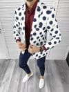 Sacou barbati slim fit cu buline bleumarin 637 E 46-3.4