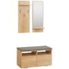 Organizator Modern 3 in 1 pentru Holul de la Intrare cu Dulap de Depozitare a Pantofilor, Cuier de Hol, Oglinda, Natural HOMCOM | Aosom RO