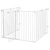 Tarc de Joaca 2-in-1 Multifunctional, Poarta Siguranta pentru Animale de Companie, 6 Panouri, Tarc cu Usa, 100cm Inaltime, Alb PawHut | Aosom RO