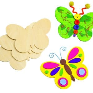 Fluture din lemn pentru decorare, 12 x15 cm