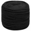 Frânghie de barcă, negru complet, 10 mm, 50 m, polipropilenă