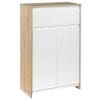 Mobilier de baie multifunctional Kleankin, mobilier de baie cu dulap si sertar, culoarea lemnului si alb 60x30x90cm | Aosom RO