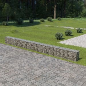 Gabion perete cu capace, 600 x 30 x 50 cm, oțel galvanizat