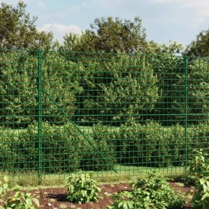 Gard plasă de sârmă cu țăruși de fixare, verde, 1,4×25 m
