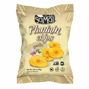 Chipsuri de banane (Plantain) cu gust de „Usturoi”, 75g | SaMai