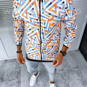 Geaca barbati de toamna cu imprimeu din fas subtire B2511 O5-3.3