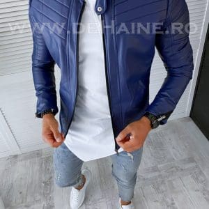 Geaca barbati bleumarin piele ecologica b2803 N1-2 29-5