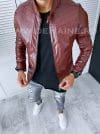 Geaca barbati grena piele ecologica B2832 D1-5